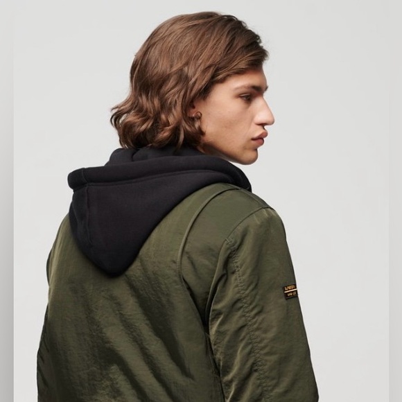 Military Hooded MA1 Jacket XXL fits like LARGE - Picture 2 of 6